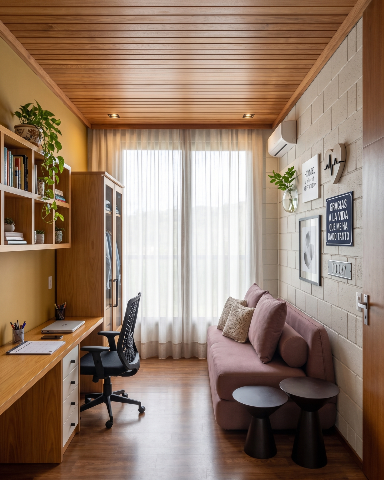Home office with reading sofa